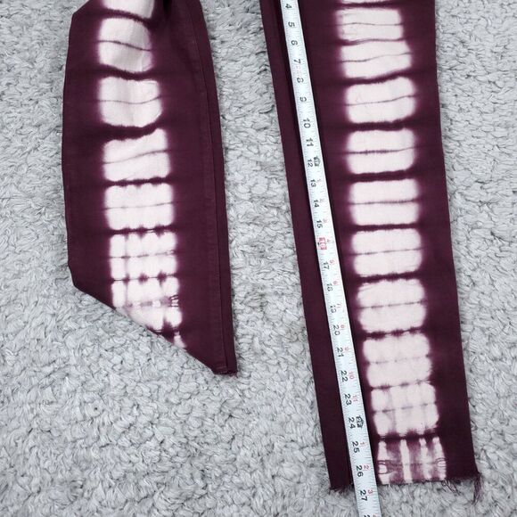 PacSun Eco Raspberry Tie Dye High Waisted Straight Leg Jeans Size 23 Purple Crop - Picture 10 of 10